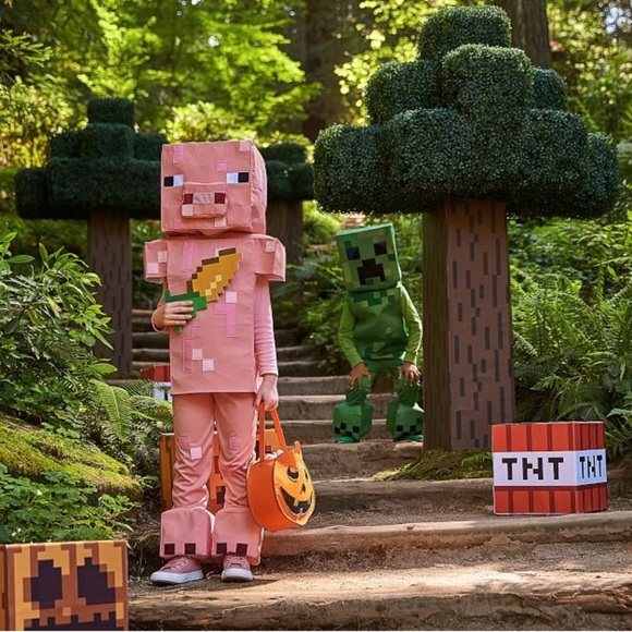 Pottery Barn Mojang Minecraft Pig Halloween costume 3T NEW - Picture 1 of 3